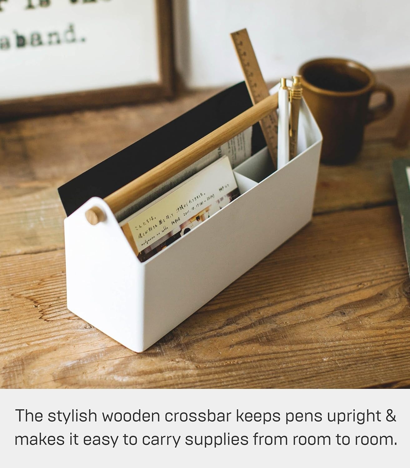 image:imageYAMAZAKI Home Tosca Desk Organizer Stationary Holder For Office amp School Supplies Caddy Steel WoodModern