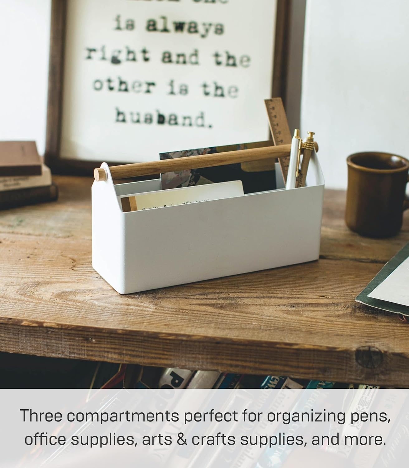 image:imageYAMAZAKI Home Tosca Desk Organizer Stationary Holder For Office amp School Supplies Caddy Steel WoodModern