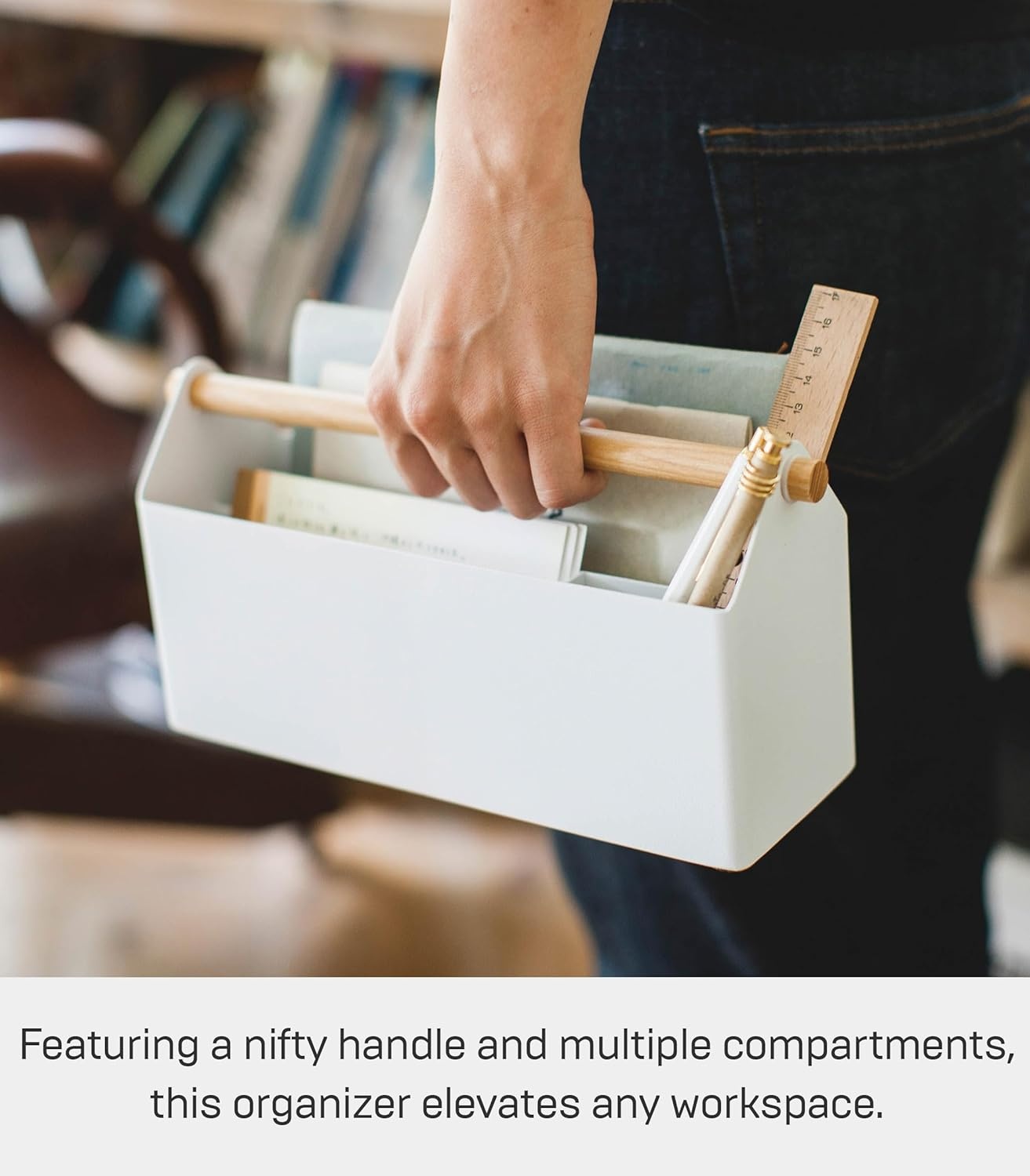 image:imageYAMAZAKI Home Tosca Desk Organizer Stationary Holder For Office amp School Supplies Caddy Steel WoodModern