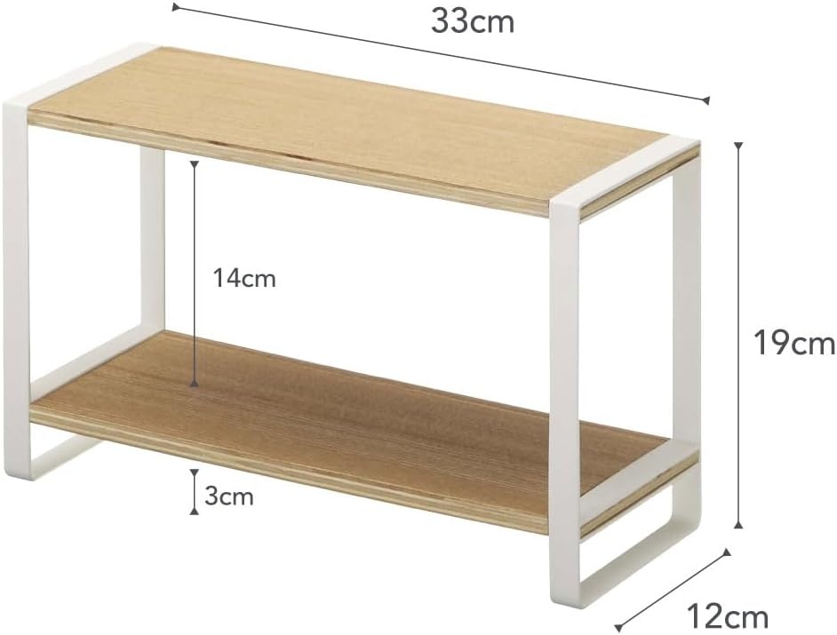 image:imageYAMAZAKI Home Tosca Kitchen Rack Counter Storage Shelf Organizer Steel WoodWhite