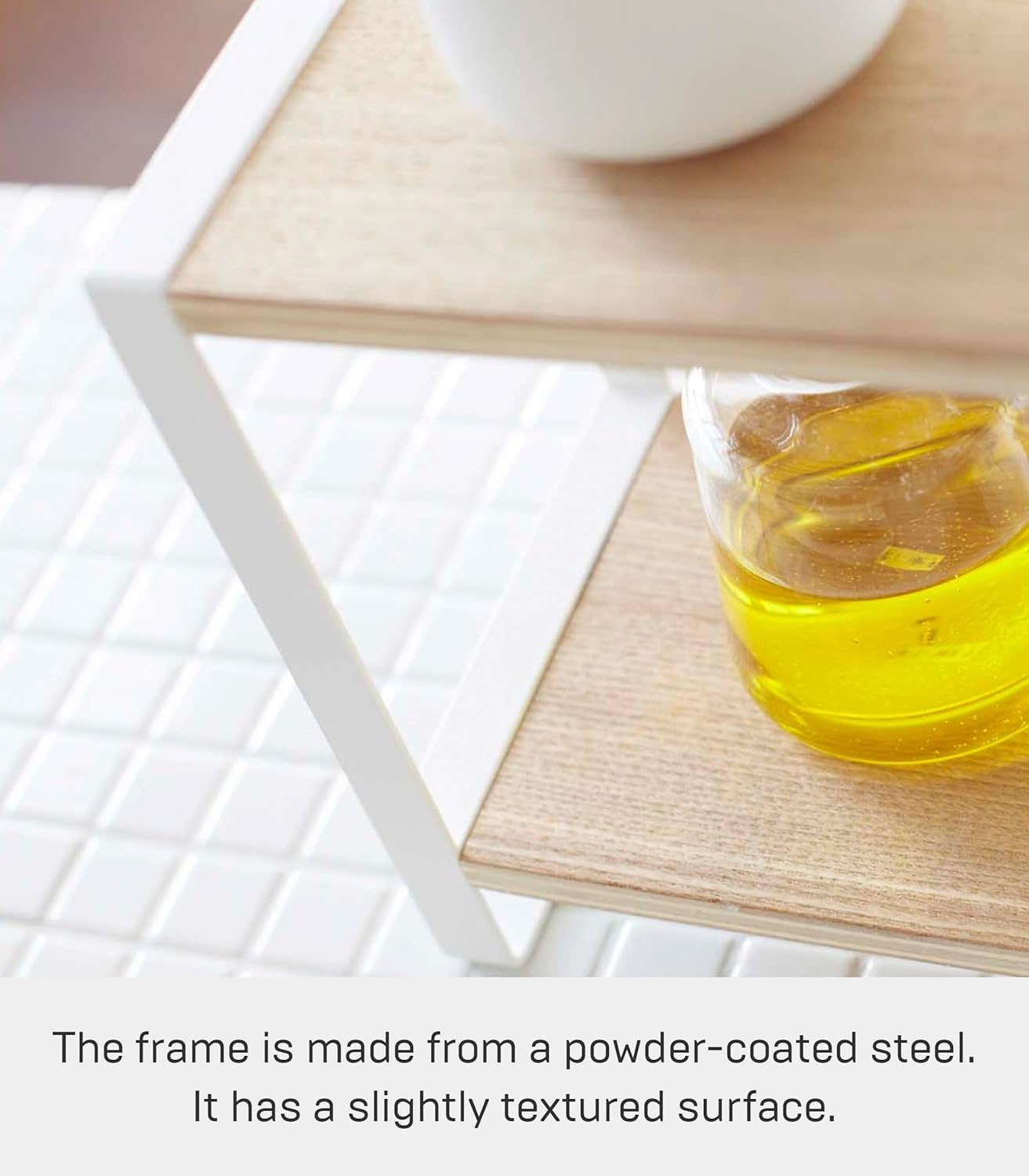 image:imageYAMAZAKI Home Tosca Kitchen Rack Counter Storage Shelf Organizer Steel WoodWhite