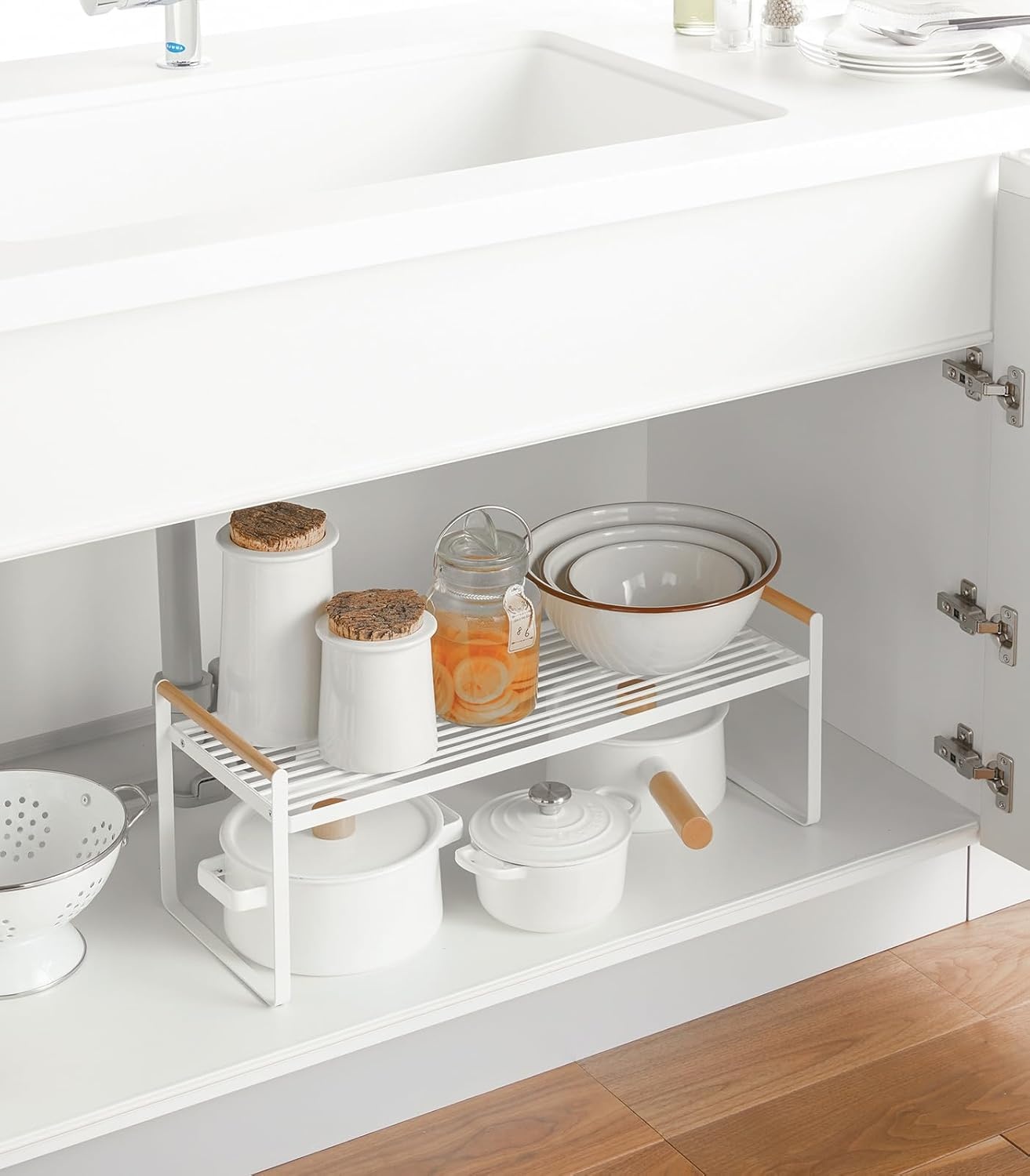 image:imageYAMAZAKI Home Tosca Wired Organizer Rack Kitchen Storage ShelvesWhite