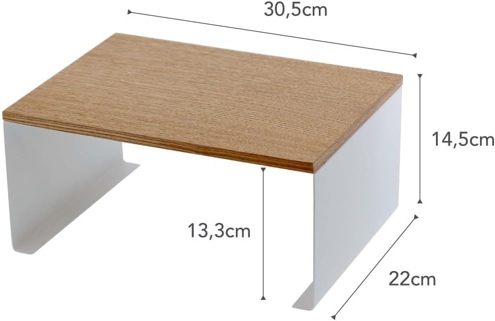 image:imageYAMAZAKI Home Tosca WoodTop Stackable Kitchen Rack Modern Counter Shelf Organizer Large Steel Wood Stack Up to TwoLarge