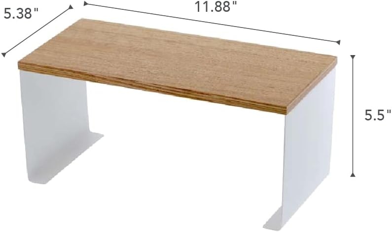 image:imageYAMAZAKI Home Tosca WoodTop Stackable Kitchen Rack Modern Counter Shelf Organizer Large Steel Wood Stack Up to TwoSmall