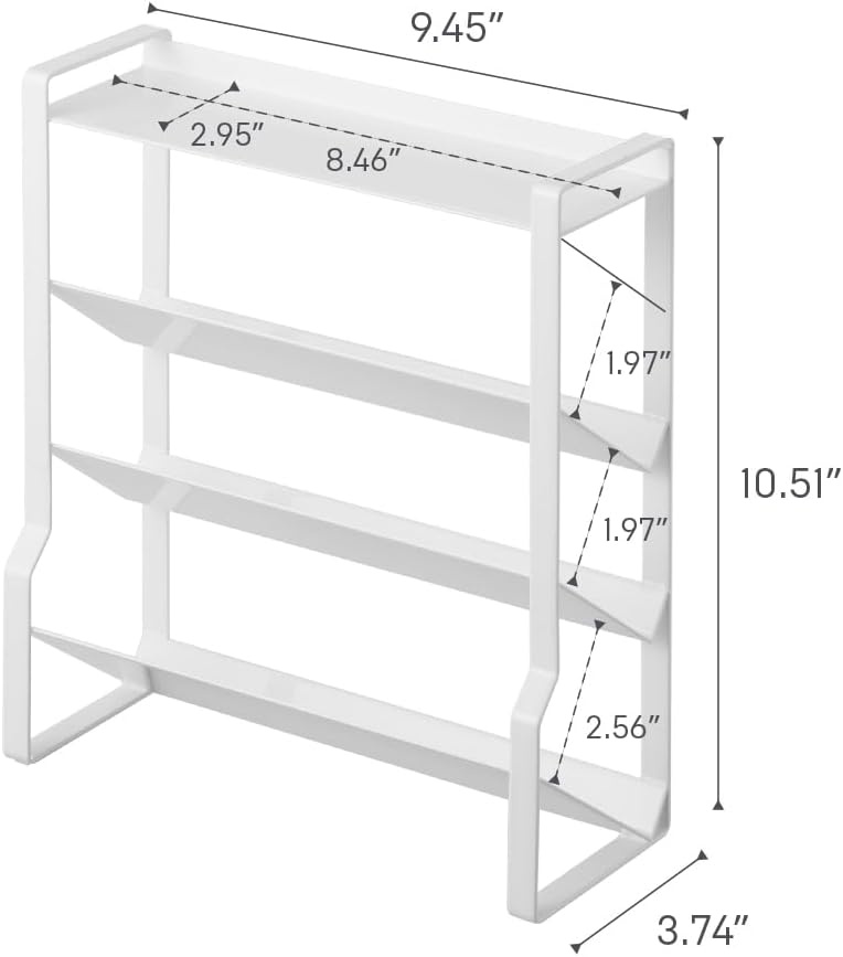 image:imageYAMAZAKI Home Tower 4Tier Slim Spice Rack Organizer Large Capacity Angled Shelves Flat Top Tier Ideal For Countertops And Stove Sides Steel