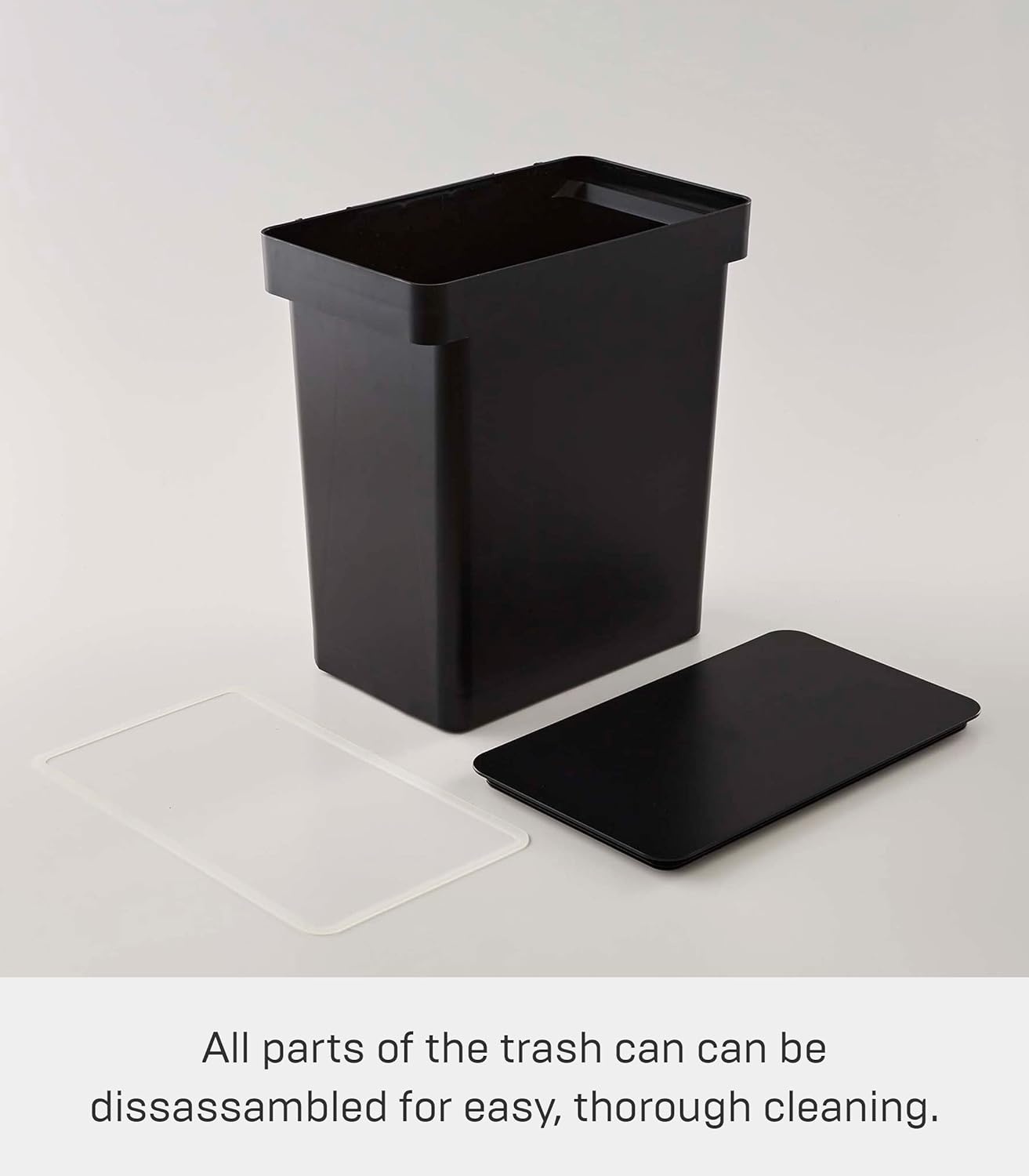 image:imageYAMAZAKI Home Tower 65 Gallon Rolling Trash Can Dual Compartment Kitchen Odor Free Garbage Can Recycling Bin with Handles Polypropylene 66 Gallons 25 LitersBlack