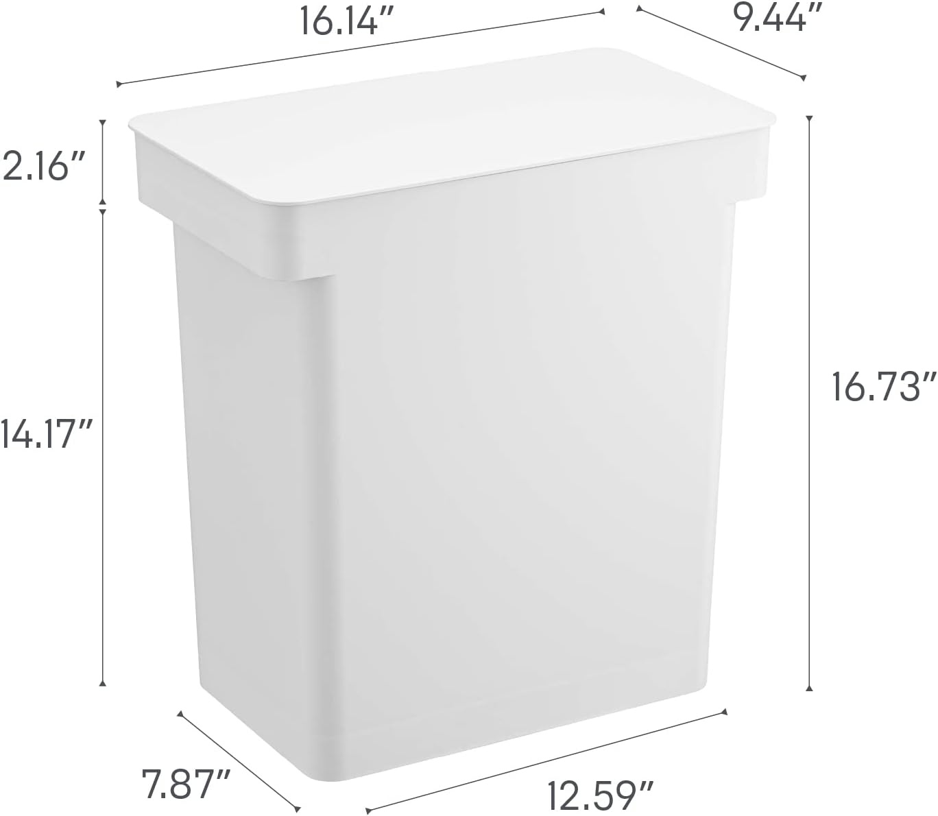 image:imageYAMAZAKI Home Tower 65 Gallon Rolling Trash Can Dual Compartment Kitchen Odor Free Garbage Can Recycling Bin with Handles Polypropylene 66 Gallons 25 LitersWhite