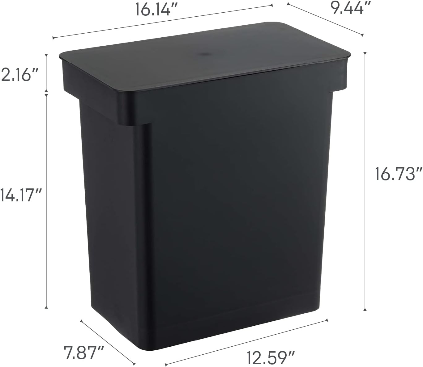 image:imageYAMAZAKI Home Tower 65 Gallon Rolling Trash Can Dual Compartment Kitchen Odor Free Garbage Can Recycling Bin with Handles Polypropylene 66 Gallons 25 LitersBlack