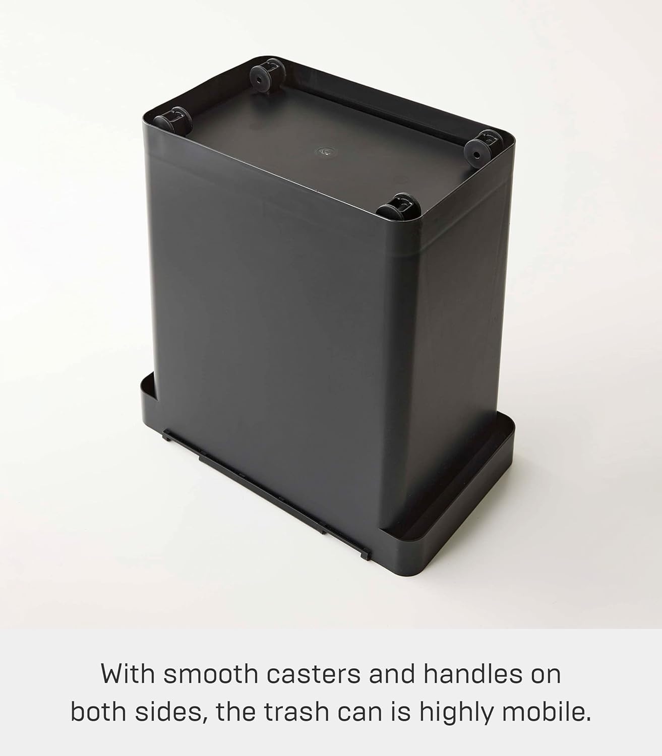image:imageYAMAZAKI Home Tower 65 Gallon Rolling Trash Can Dual Compartment Kitchen Odor Free Garbage Can Recycling Bin with Handles Polypropylene 66 Gallons 25 LitersBlack