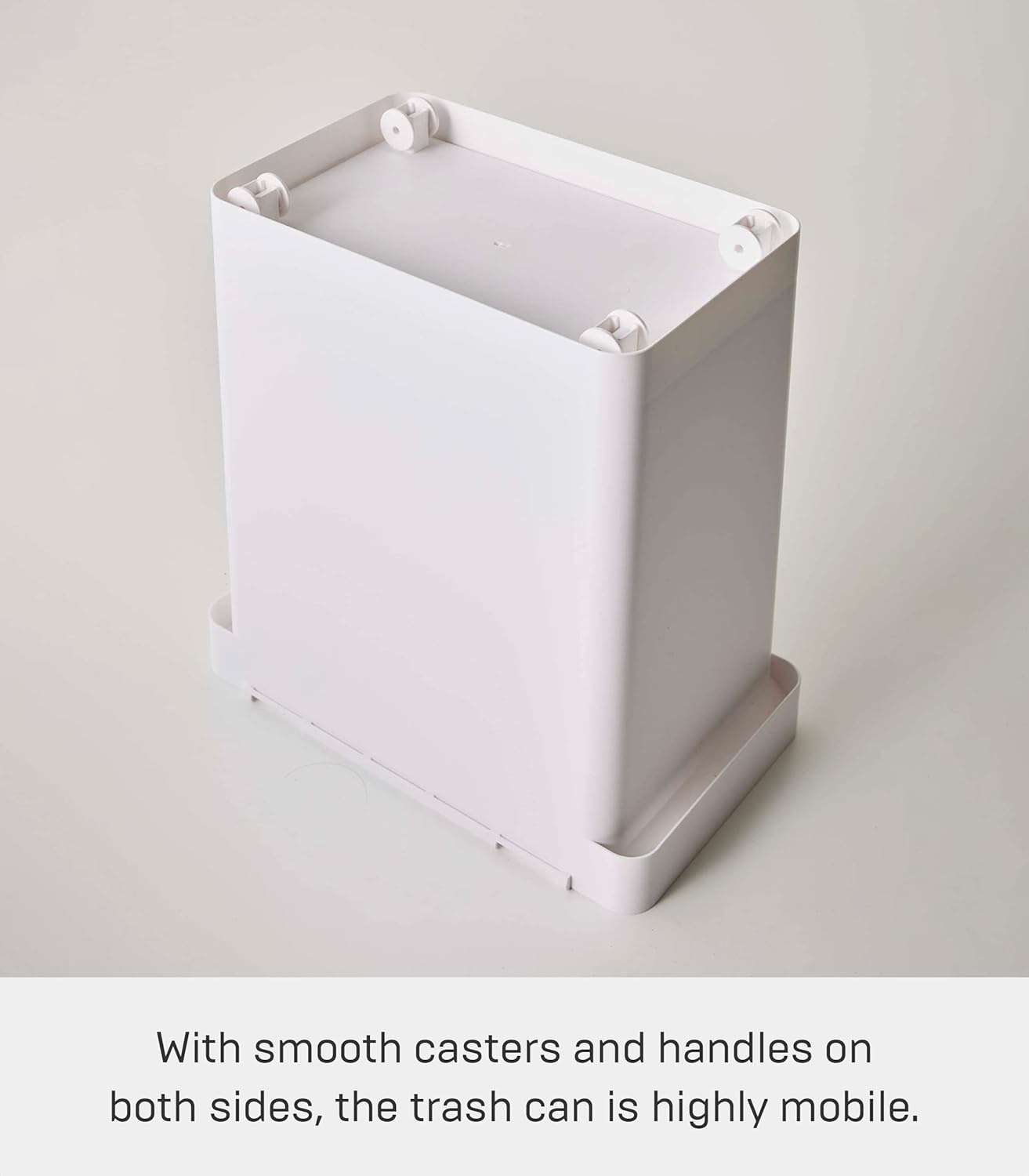 image:imageYAMAZAKI Home Tower 65 Gallon Rolling Trash Can Dual Compartment Kitchen Odor Free Garbage Can Recycling Bin with Handles Polypropylene 66 Gallons 25 LitersWhite