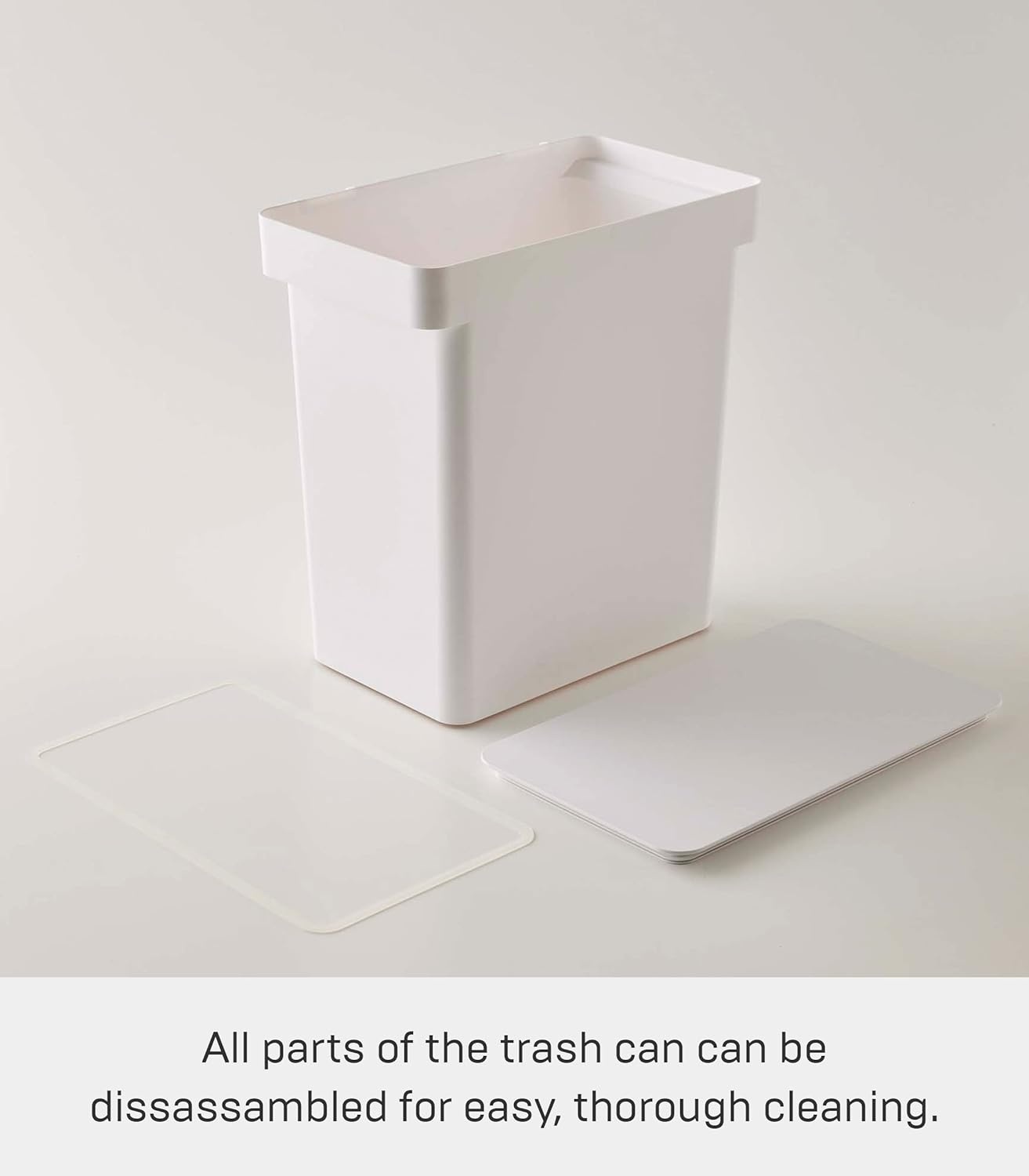 image:imageYAMAZAKI Home Tower 65 Gallon Rolling Trash Can Dual Compartment Kitchen Odor Free Garbage Can Recycling Bin with Handles Polypropylene 66 Gallons 25 LitersWhite
