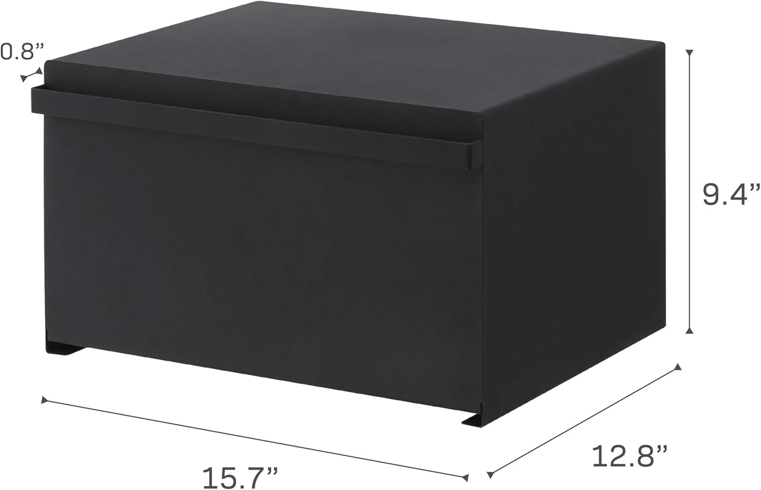 image:imageYAMAZAKI Home Tower Bread Box Keeper Holder Container Metal Bread Holder Saver Slim Space Saving Counter Storage Horizontal SteelBlack