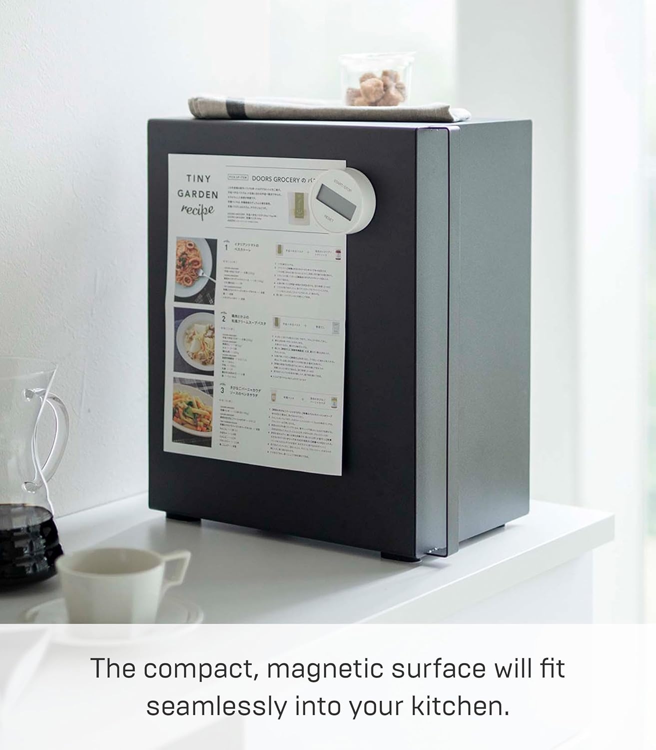 image:imageYAMAZAKI Home Tower Bread Box Keeper Holder Container Metal Bread Holder Saver Slim Space Saving Counter Storage Horizontal SteelBlack