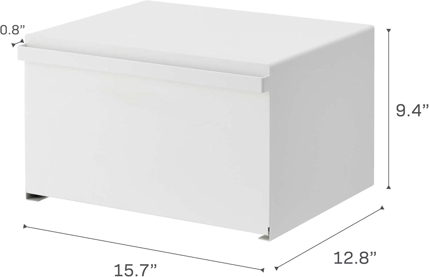 image:imageYAMAZAKI Home Tower Bread Box Keeper Holder Container Metal Bread Holder Saver Slim Space Saving Counter Storage Horizontal SteelWhite