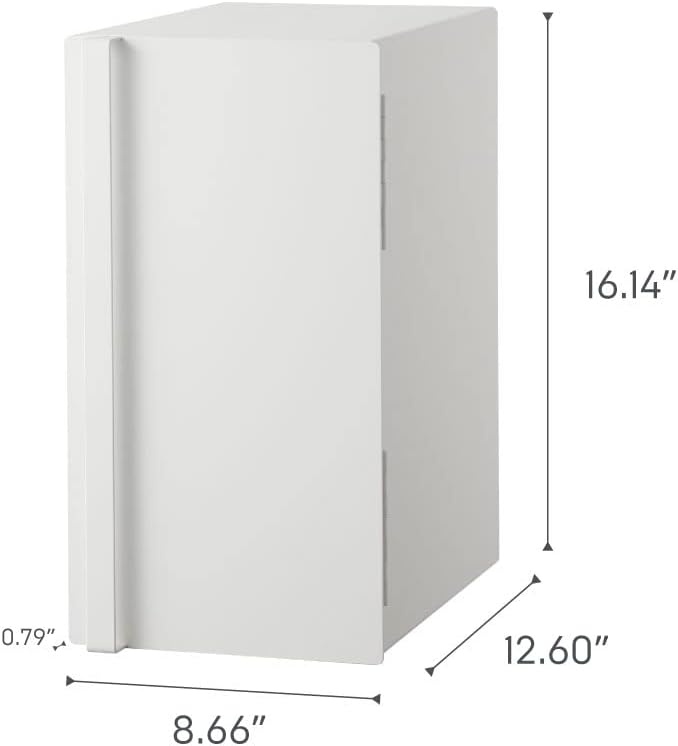 image:imageYAMAZAKI Home Tower Bread Box Keeper Holder Container Metal Bread Holder Saver Slim Space Saving Counter Storage Horizontal SteelWhite