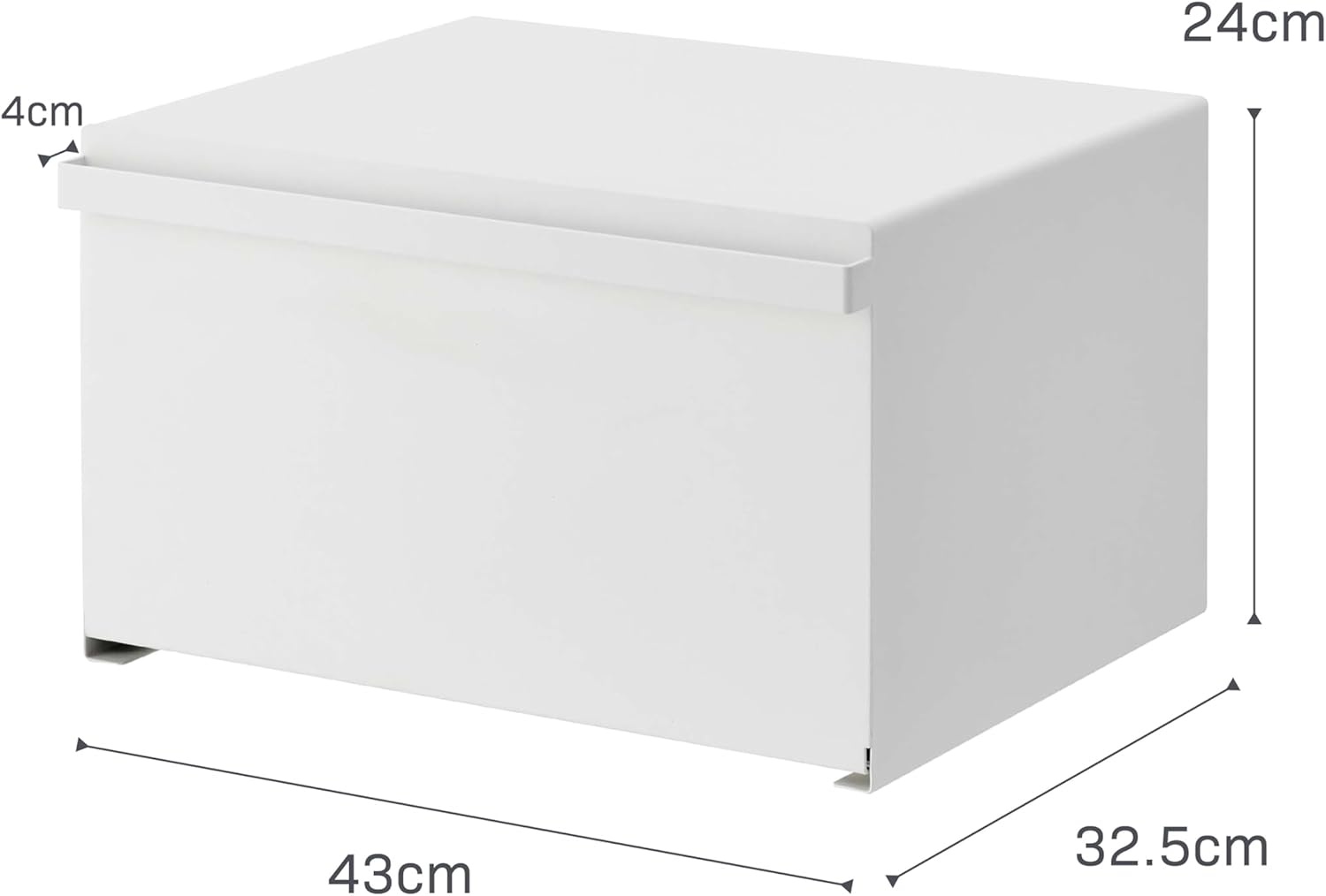 image:imageYAMAZAKI Home Tower Bread Box Keeper Holder Container Metal Bread Holder Saver Slim Space Saving Counter Storage Horizontal SteelWhite