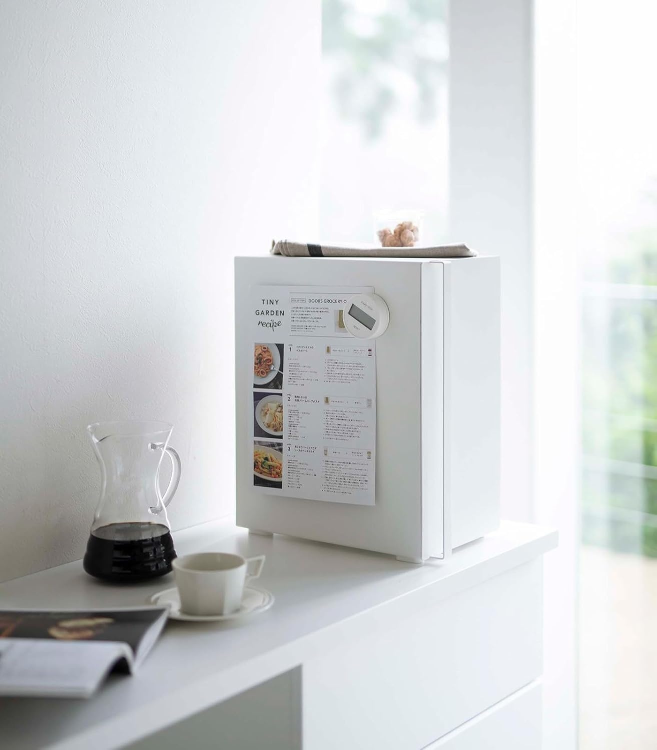 image:imageYAMAZAKI Home Tower Bread Box Keeper Holder Container Metal Bread Holder Saver Slim Space Saving Counter Storage Horizontal SteelWhite