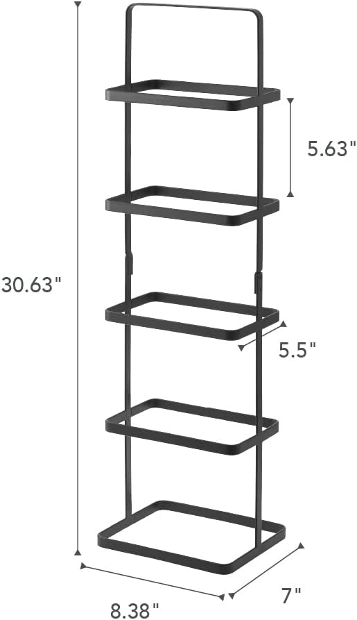image:imageYAMAZAKI Home Tower Compact Modern Metal Shoe Rack Tall 31 Steel Holds 5 ShoesBlack