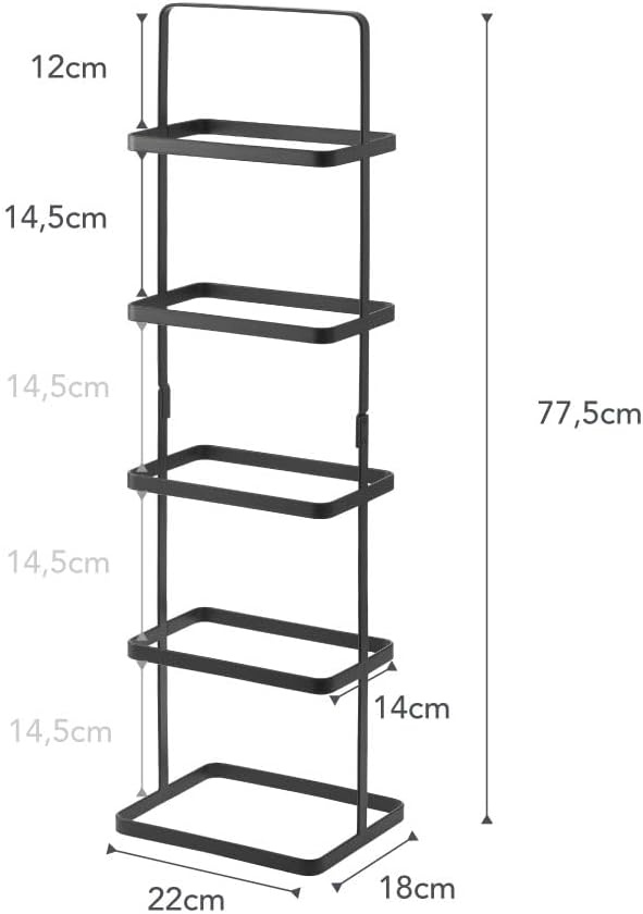 image:imageYAMAZAKI Home Tower Compact Modern Metal Shoe Rack Tall 31 Steel Holds 5 ShoesBlack