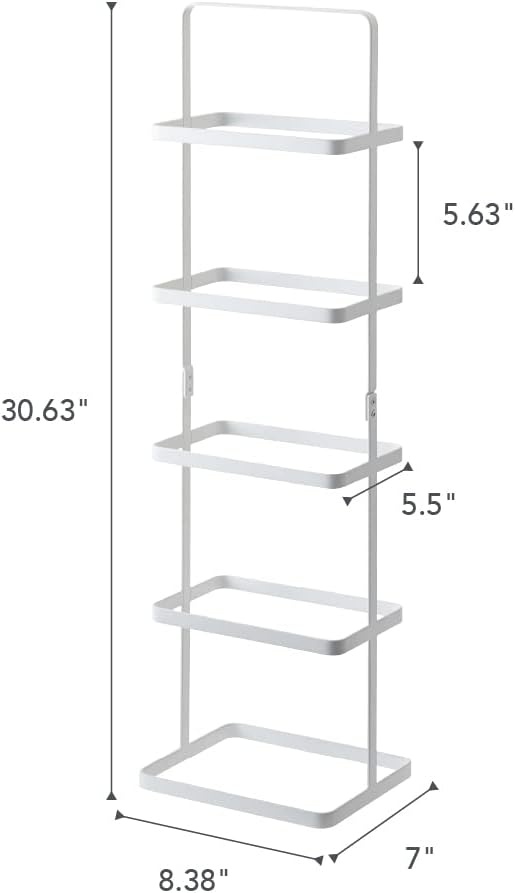 image:imageYAMAZAKI Home Tower Compact Modern Metal Shoe Rack Tall 31 Steel Holds 5 ShoesWhite
