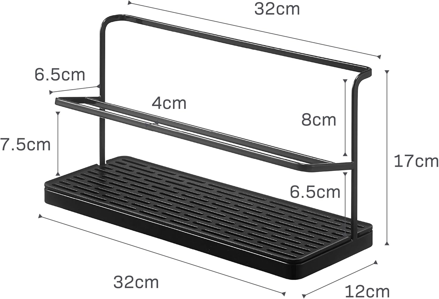 image:imageYAMAZAKI Home Tower Countertop Two Tier Bottle Drying Rack Wide Jug Storage Stand with Drainage Tray for Kitchen Counter for Glass Metal Or Plastic Bottles SteelBlack