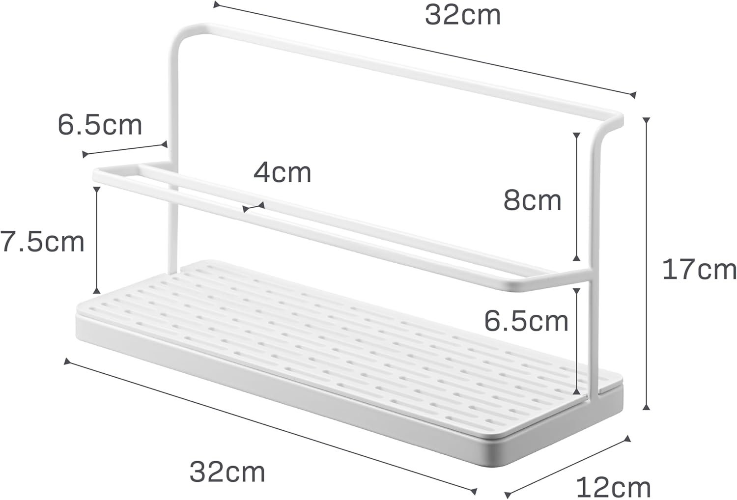 image:imageYAMAZAKI Home Tower Countertop Two Tier Bottle Drying Rack Wide Jug Storage Stand with Drainage Tray for Kitchen Counter for Glass Metal Or Plastic Bottles SteelWhite