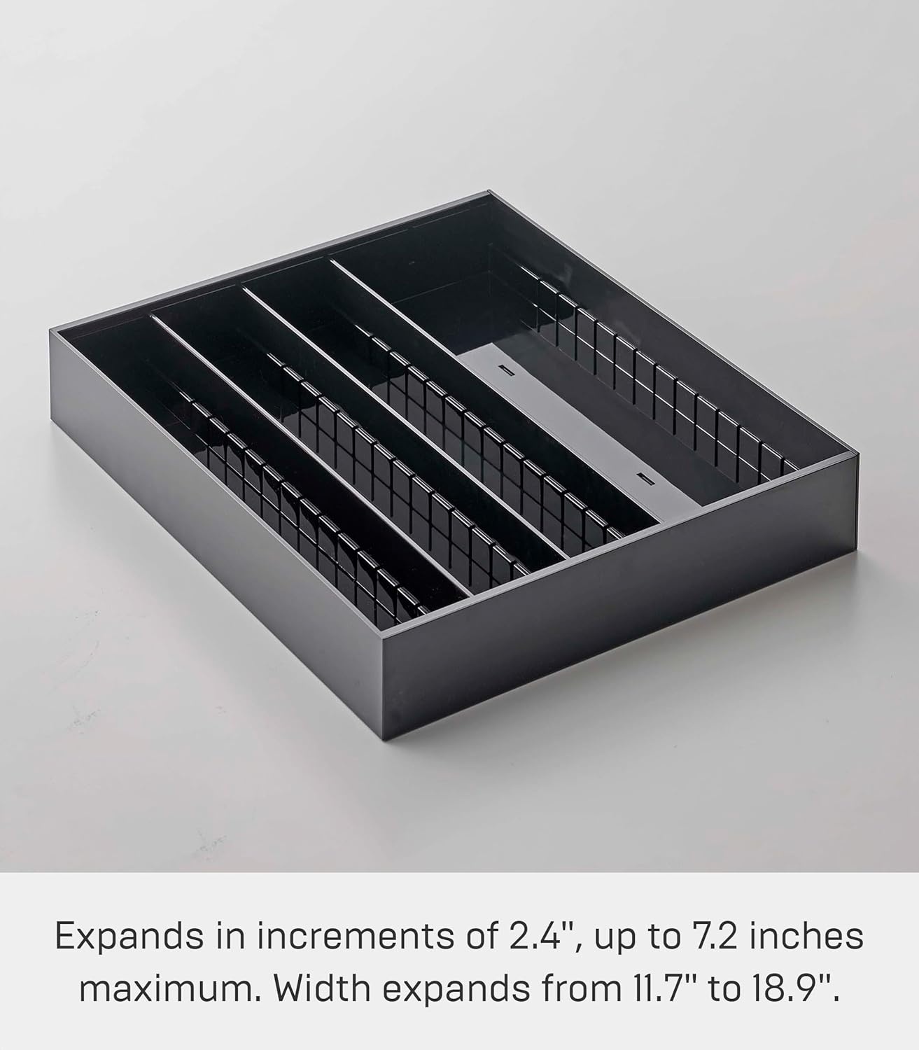 image:imageYAMAZAKI Home Tower Cutlery Drawer Organizer Kitchen Silverware Utensil Storage Tray Expandable Ii Abs PlasticBlack