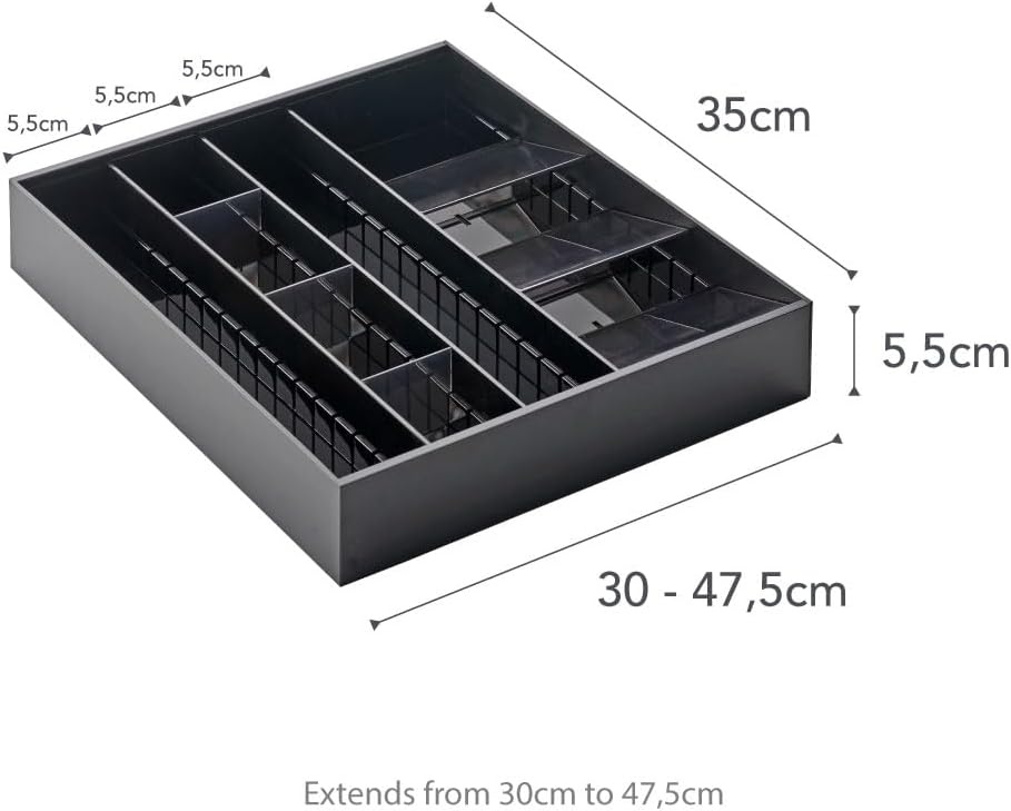 image:imageYAMAZAKI Home Tower Cutlery Drawer Organizer Kitchen Silverware Utensil Storage Tray Expandable Ii Abs PlasticBlack