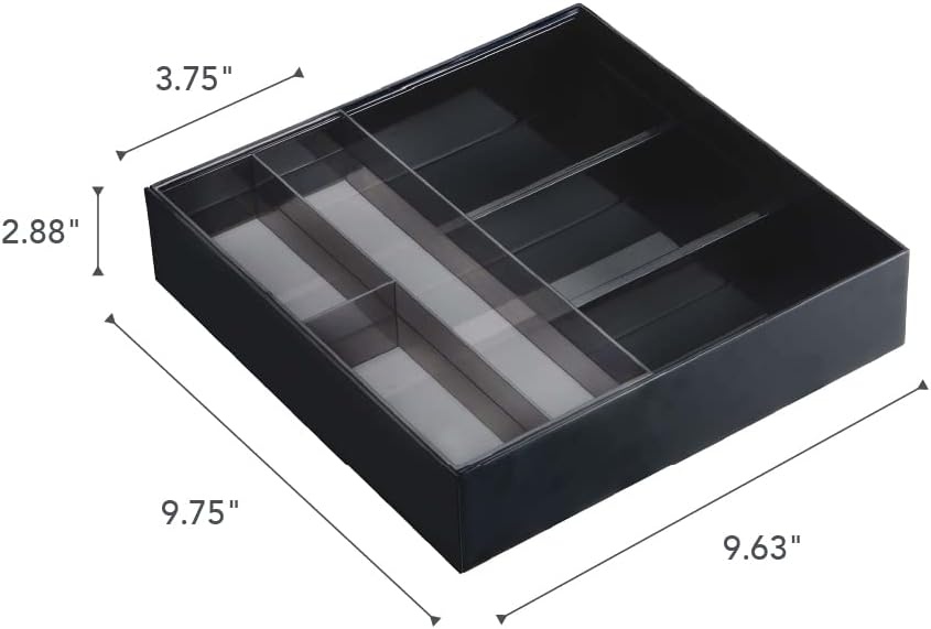 image:imageYAMAZAKI Home Tower Cutlery Drawer Organizer Kitchen Silverware Utensil Storage Tray Expandable Ii Abs PlasticBlack