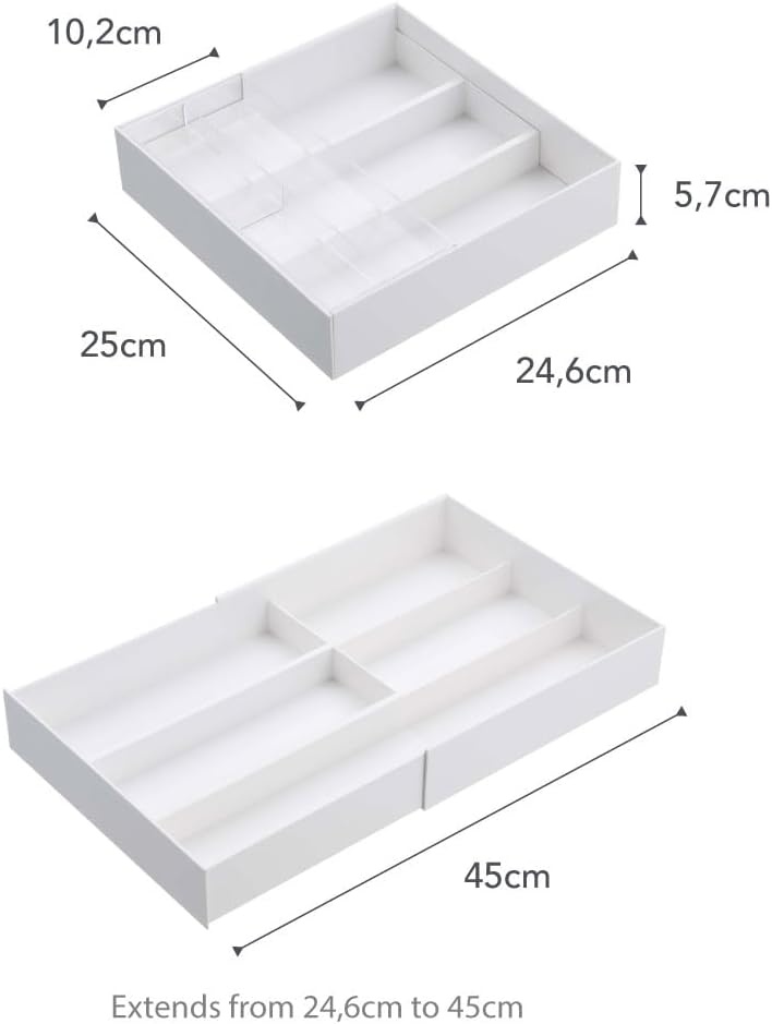 image:imageYAMAZAKI Home Tower Cutlery Drawer Organizer Kitchen Silverware Utensil Storage Tray Expandable Ii Abs PlasticWhite