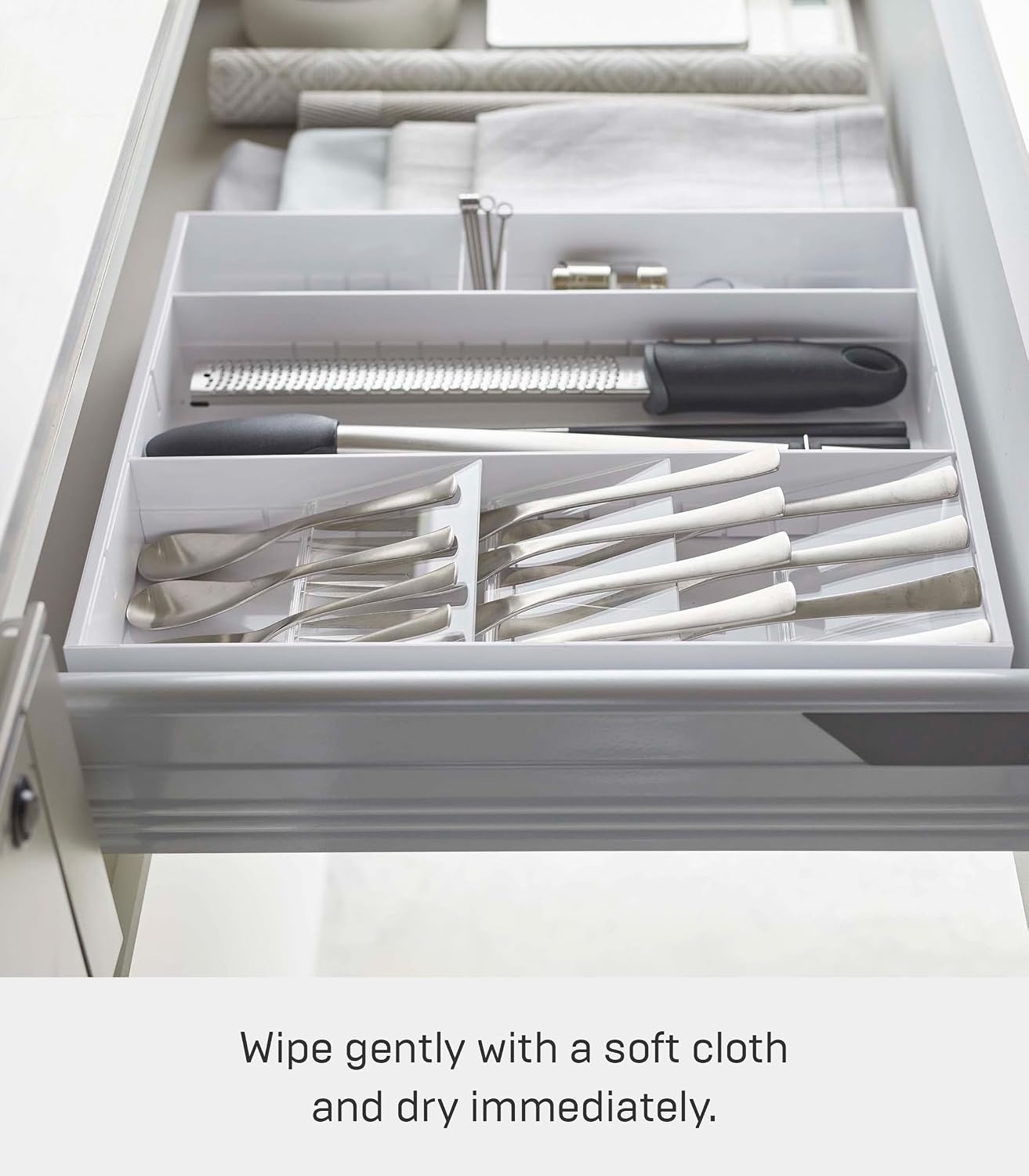 image:imageYAMAZAKI Home Tower Cutlery Drawer Organizer Kitchen Silverware Utensil Storage Tray Expandable Ii Abs PlasticWhite
