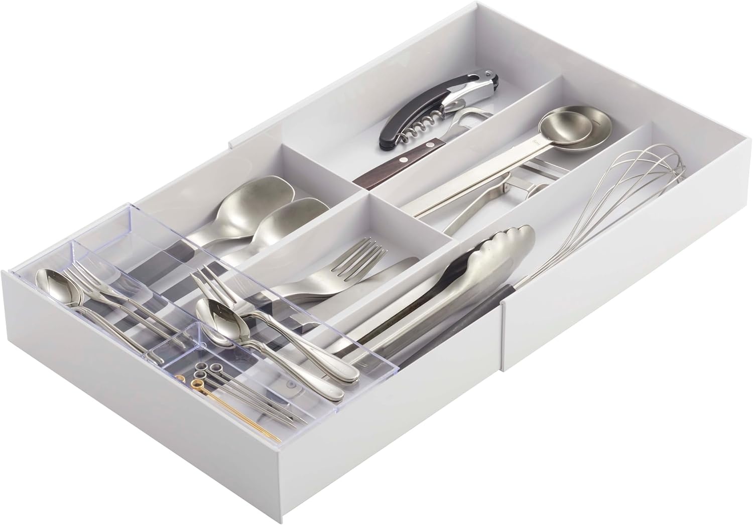 image:imageYAMAZAKI Home Tower Cutlery Drawer Organizer Kitchen Silverware Utensil Storage Tray Expandable Ii Abs PlasticWhite