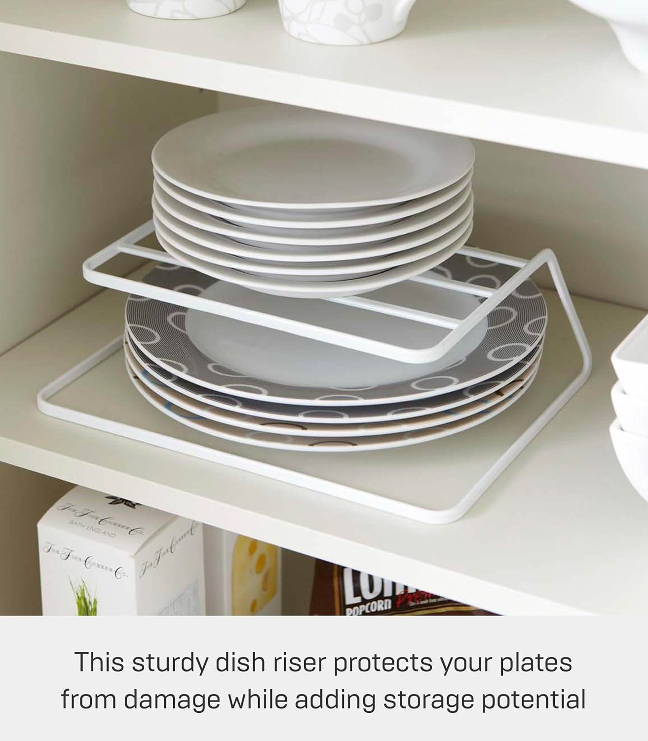 image:imageYAMAZAKI Home Tower Dish Riser Shelf Organizer amp Storage For Kitchen Cabinets Steel White