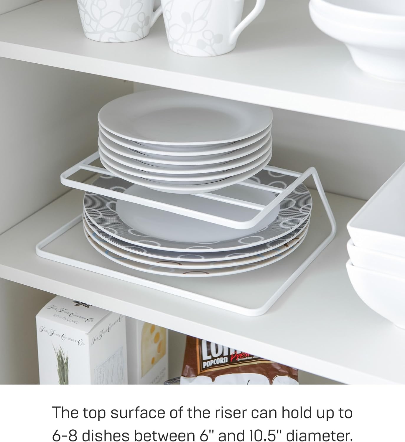 image:imageYAMAZAKI Home Tower Dish Riser Shelf Organizer amp Storage For Kitchen Cabinets Steel White