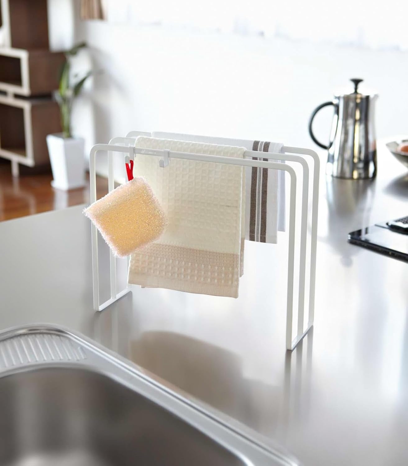 image:imageYAMAZAKI Home Tower Dishcloth Hanger SteelWhite