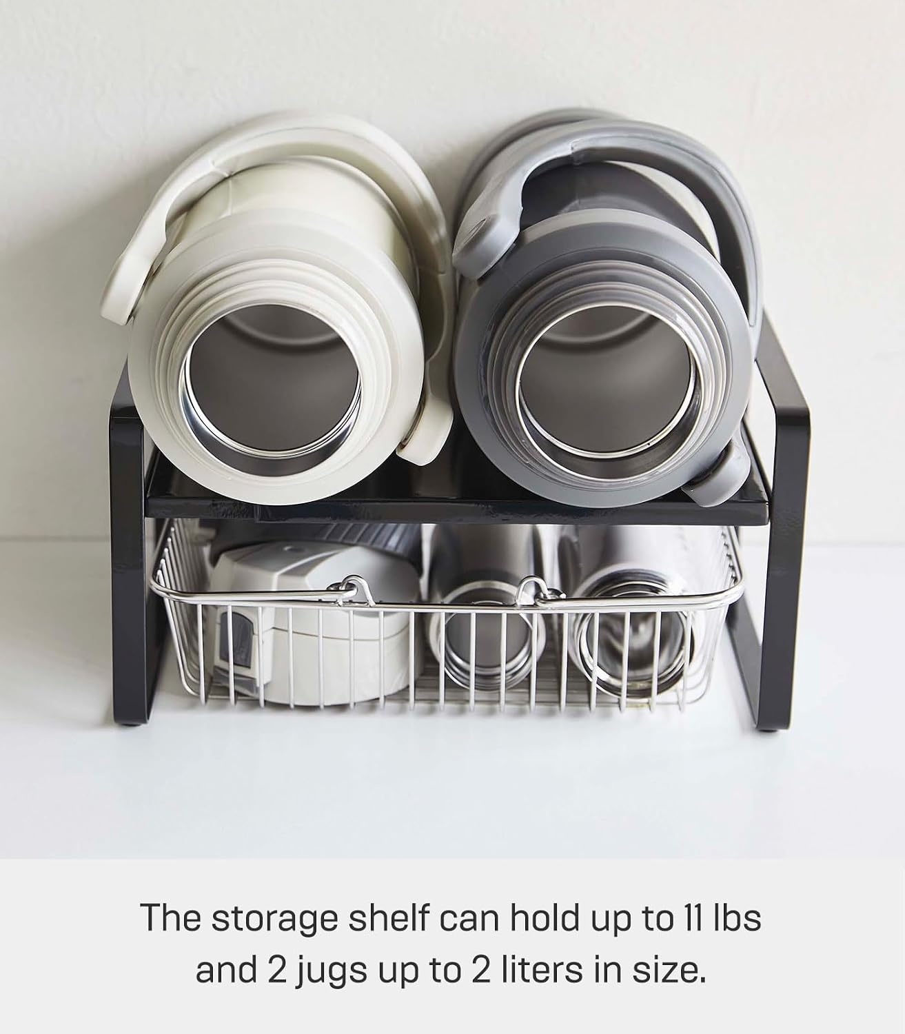 image:imageYAMAZAKI Home Tower Expandable Support Rack Kitchen Storage Shelf Organizer Small SteelBlack