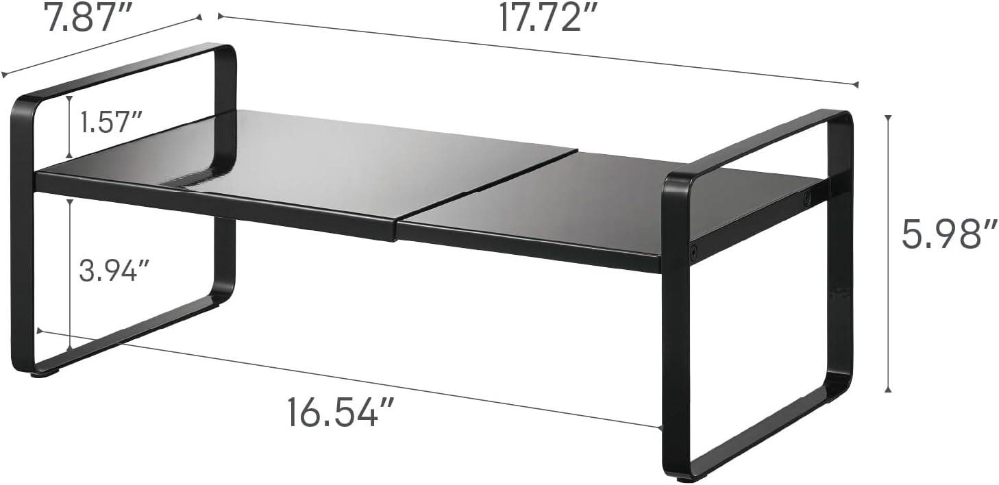 image:imageYAMAZAKI Home Tower Expandable Support Rack Kitchen Storage Shelf Organizer Small SteelBlack