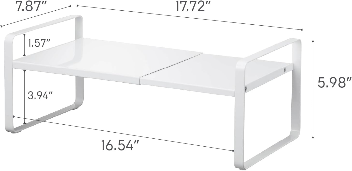 image:imageYAMAZAKI Home Tower Expandable Support Rack Kitchen Storage Shelf Organizer Small SteelWhite