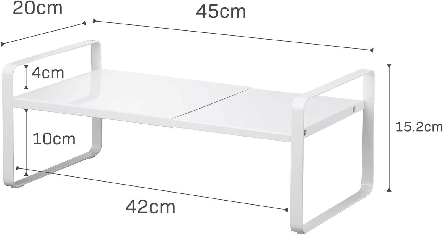 image:imageYAMAZAKI Home Tower Expandable Support Rack Kitchen Storage Shelf Organizer Small SteelWhite