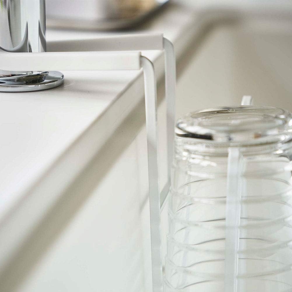 image:imageYAMAZAKI Home Tower FaucetHanging Sponge Caddy Kitchen Sink Dish Soap Bottle Brush Scrubber Organizer Holder Metal with Silicone Protection SteelWht