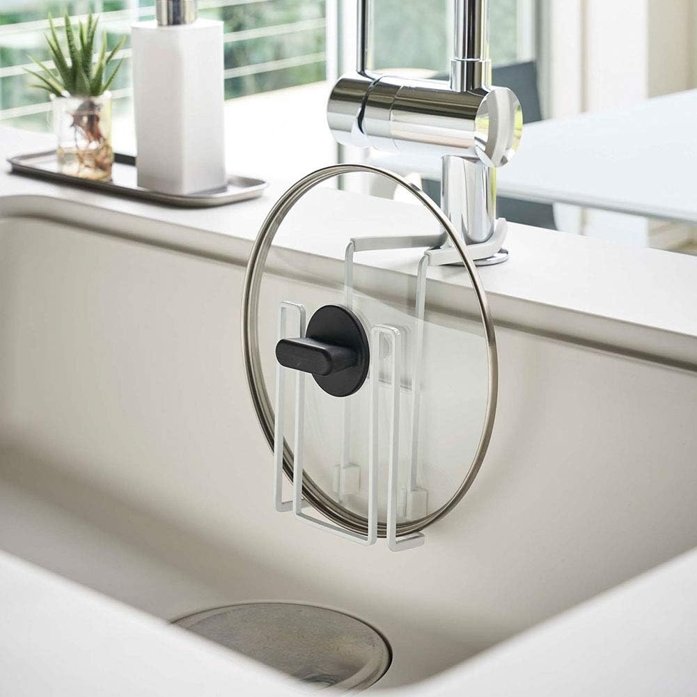image:imageYAMAZAKI Home Tower FaucetHanging Sponge Caddy Kitchen Sink Dish Soap Bottle Brush Scrubber Organizer Holder Metal with Silicone Protection SteelWht