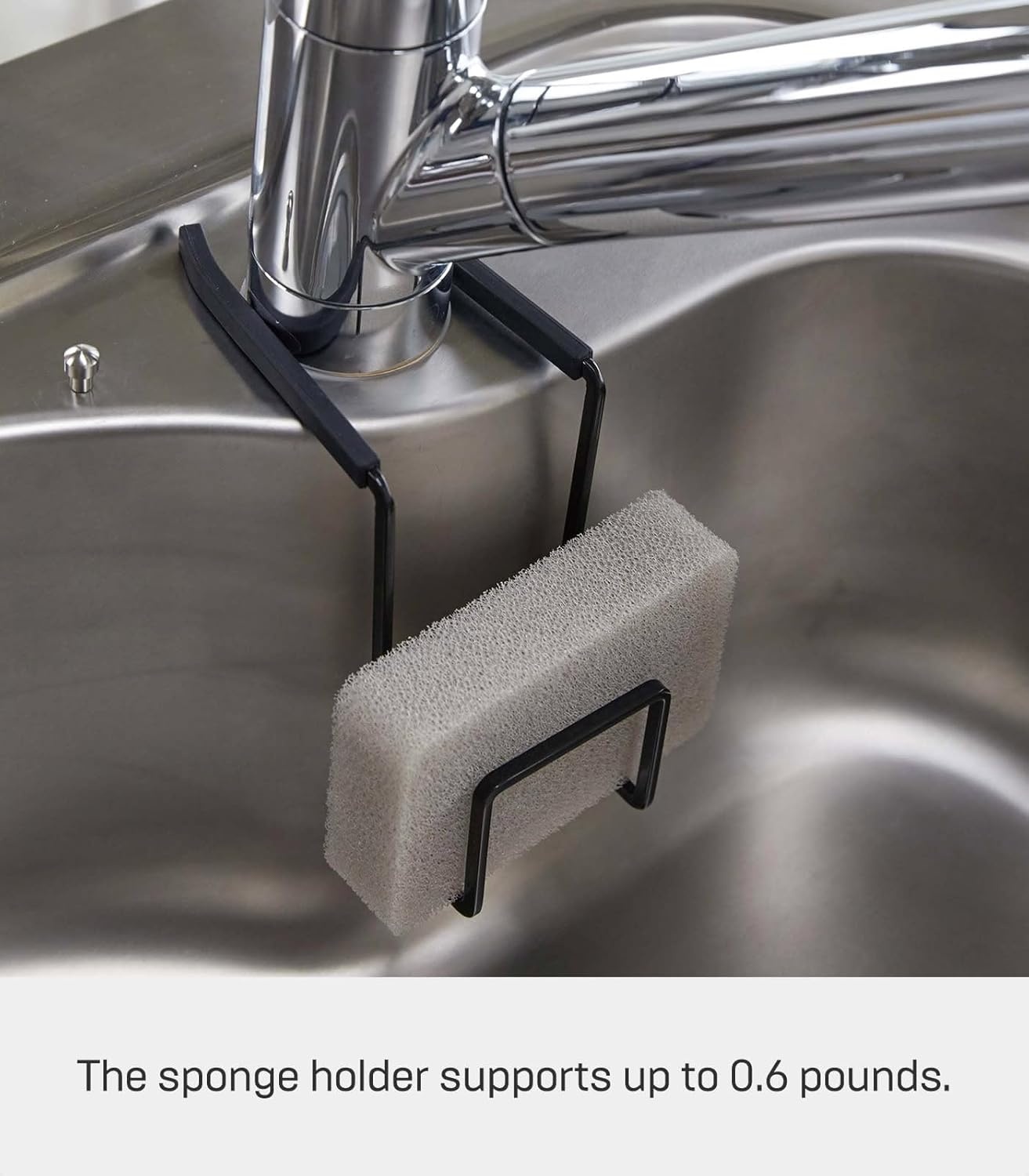 image:imageYAMAZAKI Home Tower FaucetHanging Sponge Holder Kitchen Organizer Sink Rack Basket Single SteelBlack