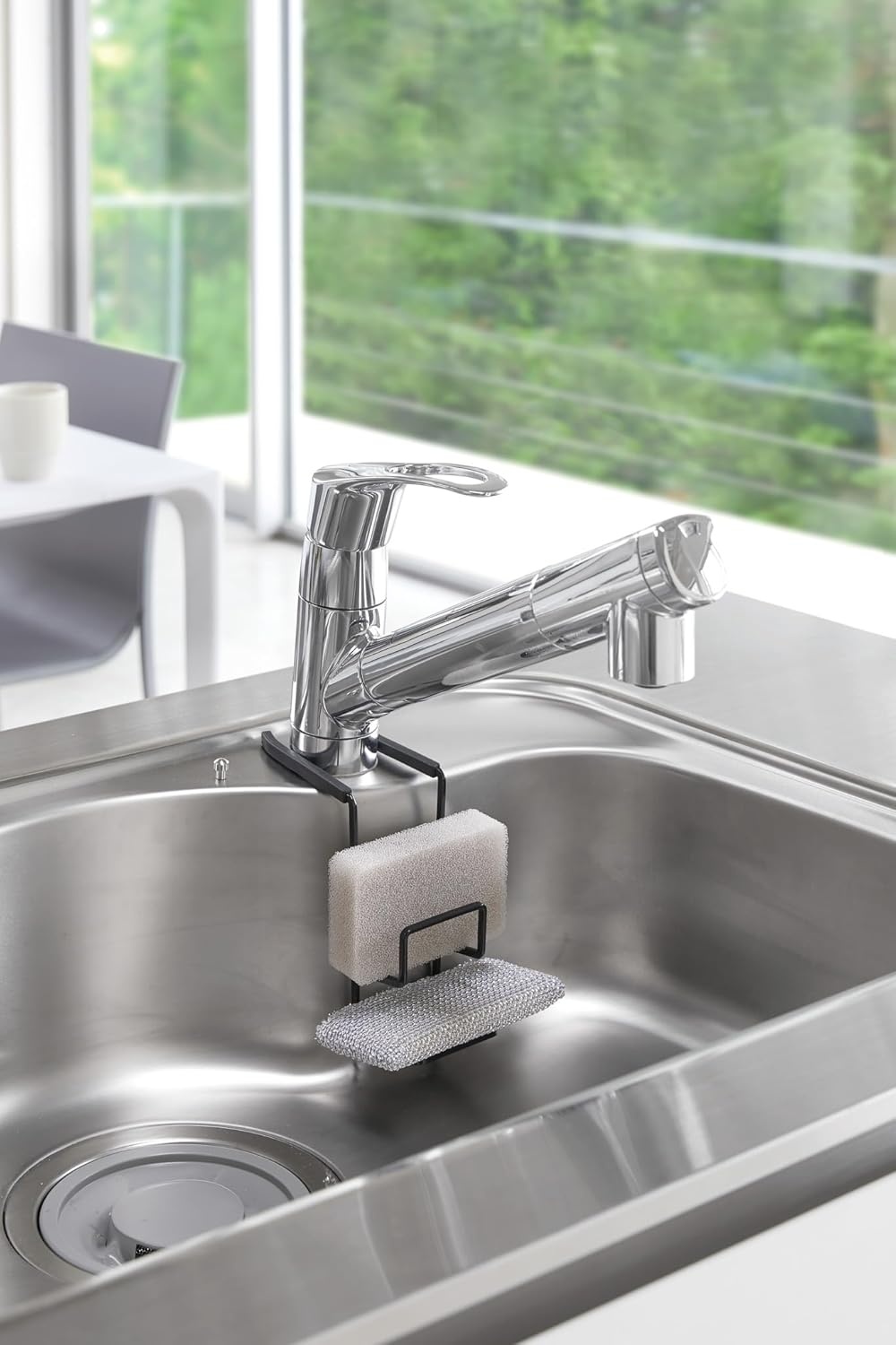 image:imageYAMAZAKI Home Tower FaucetHanging Sponge Holder Kitchen Organizer Sink Rack Basket Single SteelBlack