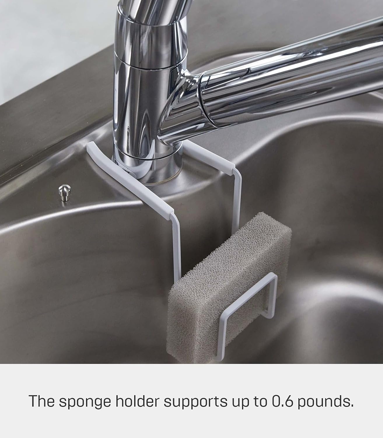 image:imageYAMAZAKI Home Tower FaucetHanging Sponge Holder Kitchen Organizer Sink Rack Basket Single SteelWhite