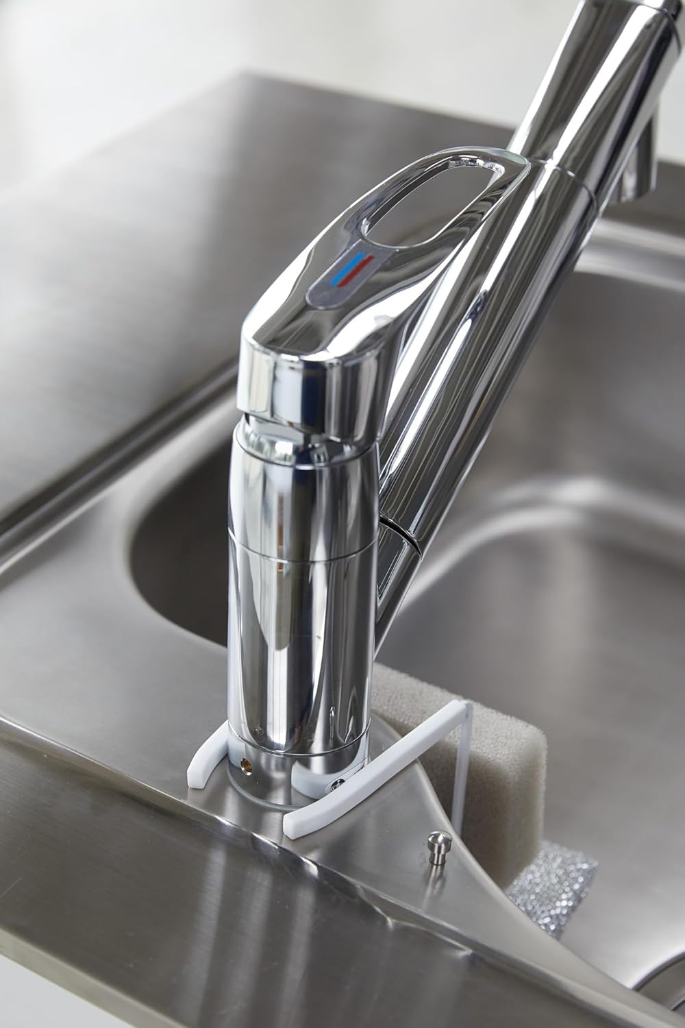 image:imageYAMAZAKI Home Tower FaucetHanging Sponge Holder Kitchen Organizer Sink Rack Basket Single SteelWhite