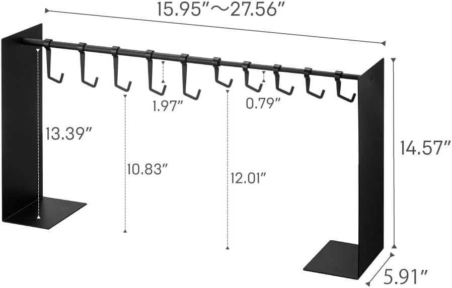 image:imageYAMAZAKI Home Tower Hat Hanger Rack Expandable Metal Storage Organizer Hooks For Closet SteelBlack
