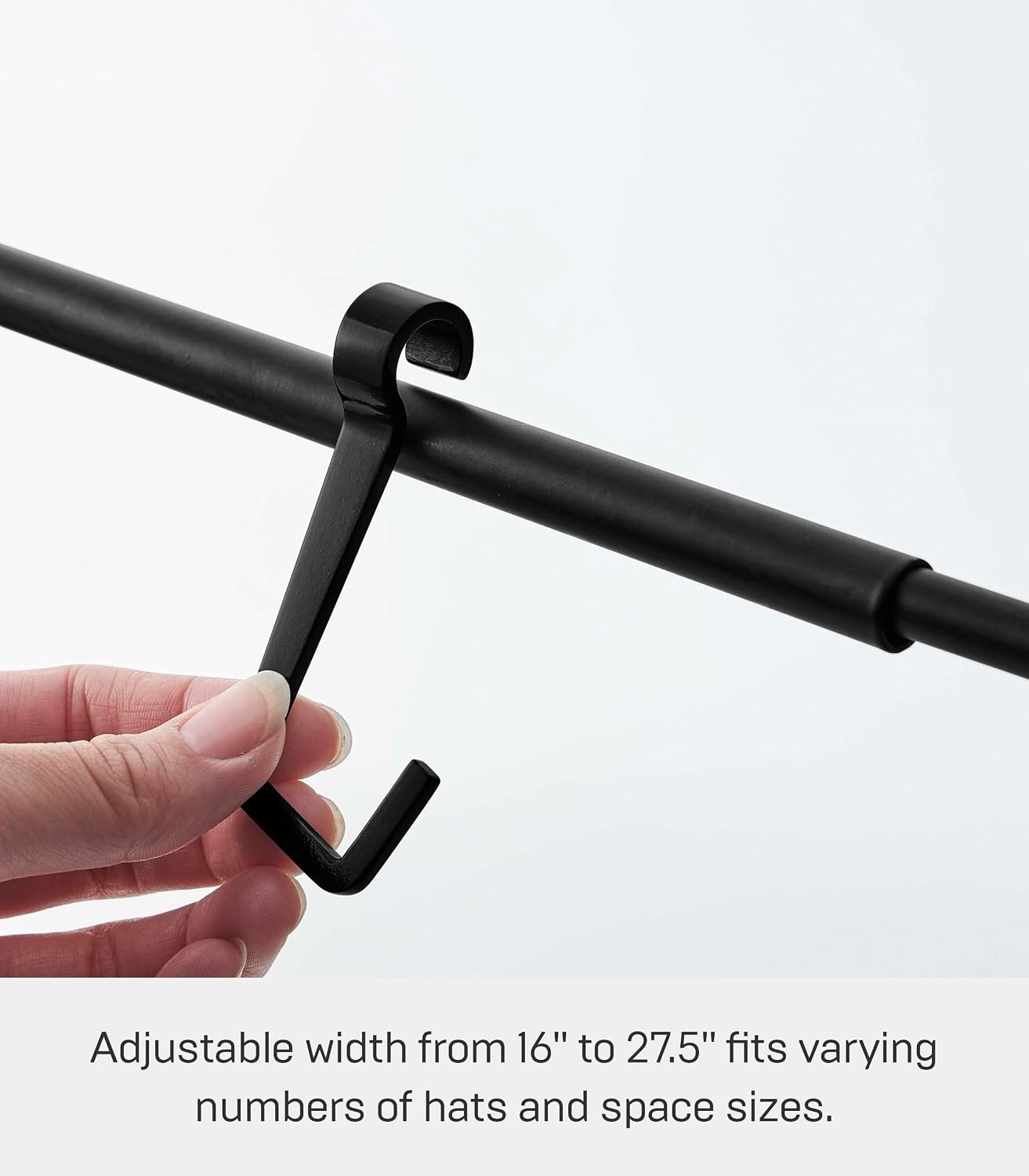 image:imageYAMAZAKI Home Tower Hat Hanger Rack Expandable Metal Storage Organizer Hooks For Closet SteelBlack