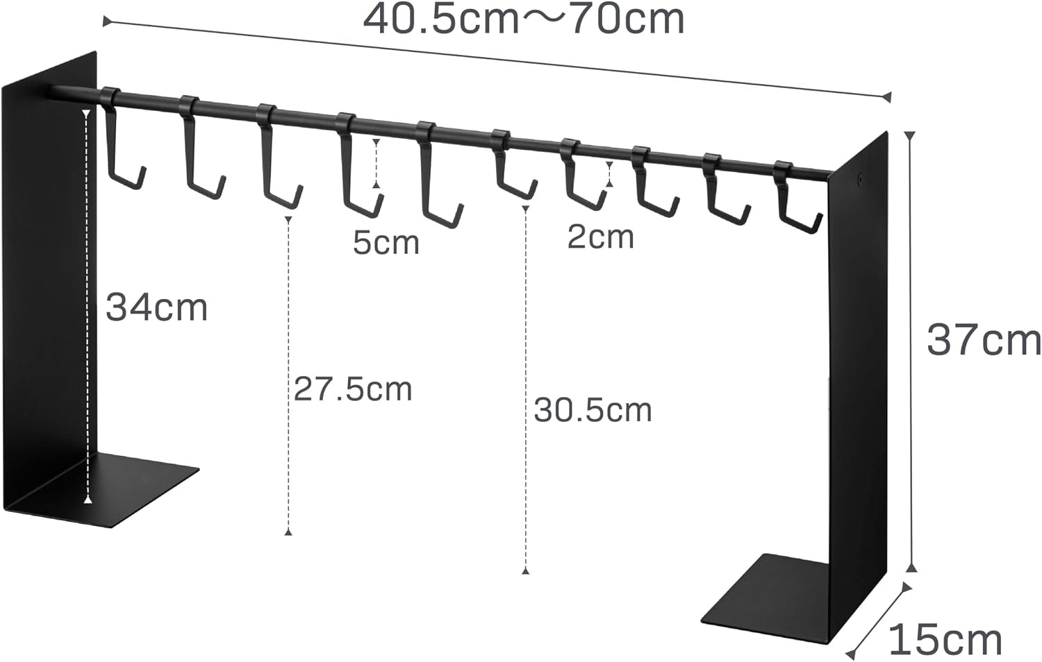 image:imageYAMAZAKI Home Tower Hat Hanger Rack Expandable Metal Storage Organizer Hooks For Closet SteelBlack