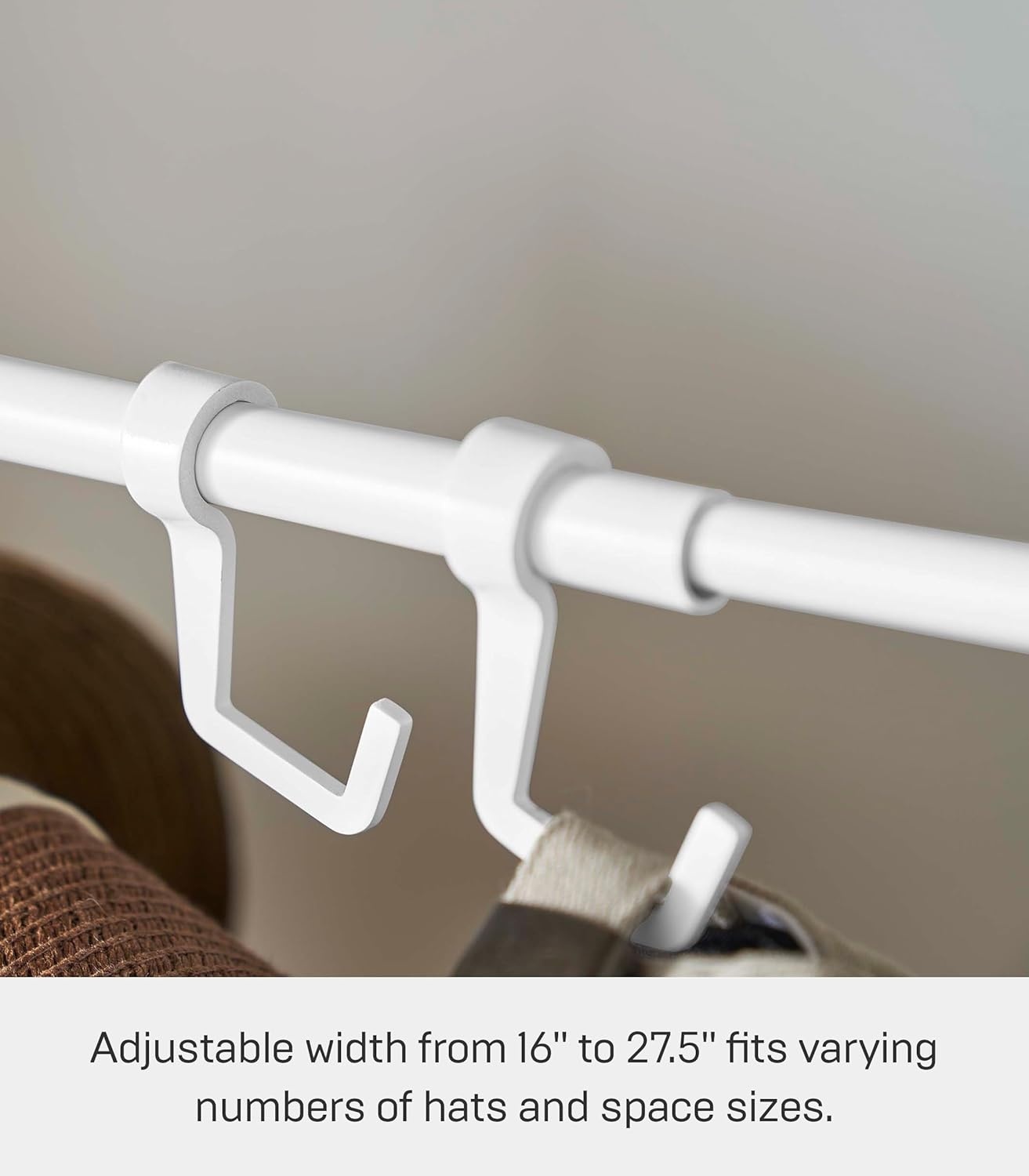 image:imageYAMAZAKI Home Tower Hat Hanger Rack Expandable Metal Storage Organizer Hooks For Closet SteelWhite