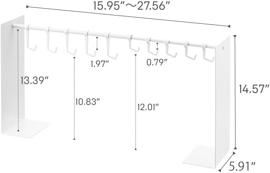 image:imageYAMAZAKI Home Tower Hat Hanger Rack Expandable Metal Storage Organizer Hooks For Closet SteelWhite